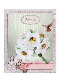 Купить Маки белые, букетик 6 стеблей (готовые на подложке) — Фото №1