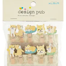 Купить Прищепки декоративные с веревкой 10 шт. Корги на лежанке — Фото №1