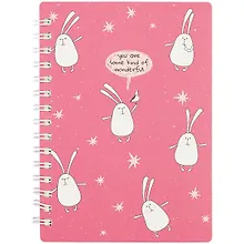 Купить Записная книжка А6 80л кл. "Bunny", малиновый, мягк.переплет, ламинация, спираль — Фото №1