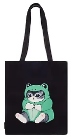 Купить Сумка-шоппер на молнии Kawaii Котик кигуруми (лягушка) (38х35) (текстиль, флис) — Фото №1