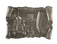 Купить Магнит-свиток Самара.Собор-Ладья.Коллаж (металл) (цв.античное олово) (027-2ATN-55K9) — Фото №1