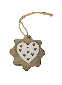 Купить Деревянная заготовка на бечевке Сердце с сердечками (пакет) (11-00500-LYC 752012) — Фото №1