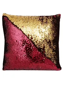 Купить Подушка с пайетками красная с золотом (3771) (37х37) — Фото №1