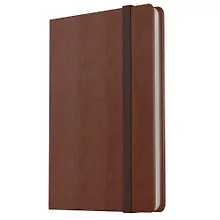 Купить Записная книжка А7 80л лин. "Joy Book. Брауни" иск.кожа, тонир.блок, скругл.углы, ляссе, резинка, карман на задн.форзаце — Фото №1