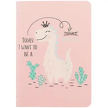 Купить Записная книжка А6 32л кл. "Dino Princess", тонир. внутр. блок, сшивка — Фото №1