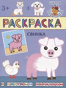 Купить Свинка. Раскраска с цветным образцом — Фото №1
