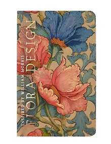 Купить Книга для записей 130*210 32л "FLORA DESIGN. Inspired by William Morris (розовые и голубые цветы)" скрепка — Фото №1