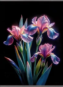 Купить Тетрадь А4 96л кл. "Ирисы" скрепка, мел.картон, выб.лак, выб.лак — Фото №1