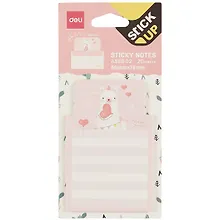 Купить Блок бумаги самоклеящийся "Коты и ламы" 50*76мм 20л, ассорти, Deli — Фото №1