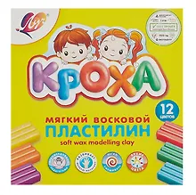 Купить Пластилин 12 цветов 180г "Кроха" восковой, мягкий, Луч — Фото №1
