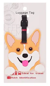 Купить Багажная бирка на чемодан Корги (ПВХ) (9х9) (12-7348-Z1) — Фото №1