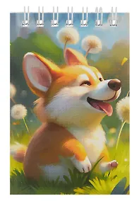 Купить Блокнот А7 60л "Счастливый корги" спираль — Фото №1