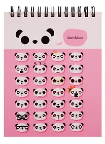 Купить Скетчбук А6+ 125*160 40л "Панды" белый офсет, нелинованн., 100г/м2, тв.обложка, евроспираль — Фото №1