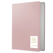 Купить Записная книжка А6+ 136л кл. "NUANCES. Персик" 7БЦ, иск.кожа, нашивка, скругл.углы, ляссе — Фото №1