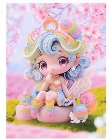 Купить Алмазная мозаика (блестящая) с подрамником, с частичным заполнением "Радужная куколка", 23 х 30 см — Фото №1