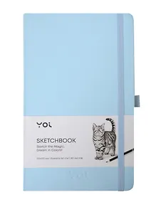 Купить Скетчбук 13*21 80л "Yoi" голубой, 140г/м2, слоновая кость, тв.обл., Yoi — Фото №1