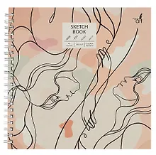 Купить Скетчбук 190*190 40л "Girl" белый офсет, 120г/м2, тв.обложка, евроспираль — Фото №1