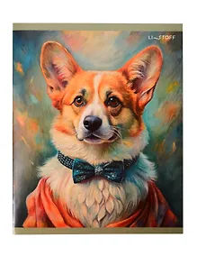 Купить Тетрадь 24л кл. "Великие корги" мел.картон, выб.лак, офсет 60г/м2, поля, ассорти — Фото №1