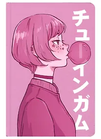 Купить Книга для записей А5 64л тчк. "АНИМЕ. ДЕВУШКА С ЖЕВАТЕЛЬНОЙ РЕЗИНКОЙ" 7БЦ, выб.лак, мат.ламинация — Фото №1