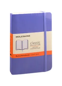 Купить Записная книжка А6 96л лин. "CLASSIC POCKET" мягк.обл., гортензия синяя, резинка, ляссе, Moleskine — Фото №1