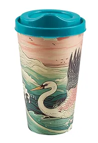 Купить Стакан с крышкой Япония Журавль на волнах (пластик) (550 мл) (СП1-2024) — Фото №1