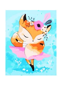 Купить Холст с красками 17х22см по номерам (в коробке). (14цв) Нежная лисичка (Арт. ХК-3977) — Фото №1