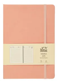 Купить Ежедневник дат. 2025г. А5 176л "Joy Book" персиковый пух, 7Б, тв.переплет, иск.кожа, резинка, карман, скругл.углы, тонир.блок, ляссе, инд.уп — Фото №1