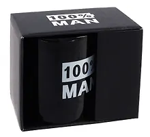 Купить Кружка в подарочной коробке 100% Man (черная) (керамика, деколь) (330мл) (12-plutus-Z1) — Фото №1