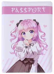 Купить Обложка для паспорта Аниме Девушка с бантиком (Сёдзё) (цветная) (ПВХ бокс) — Фото №1