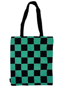 Купить Сумка-шоппер Аниме Паттерн зеленый (цветная) (текстиль) (40х32) — Фото №1