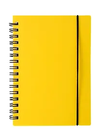 Купить Записная книжка А6 80л кл. "Favorite Color. Neon Yellow" спираль, пласт.обл., резинка — Фото №1