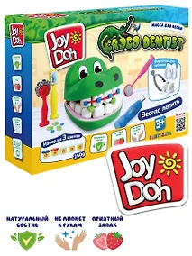 Купить Масса для лепки Joy Doh, набор CROCO DENTIST - ЗУБАСТИК, голова крокодила, 3D формы, 8 аксессуаров, 5 баночек с тестом, (5 х 50г.) — Фото №1