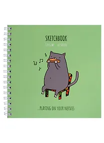 Купить Скетчбук 150*150 60л "Harmonicat" белый офсет, 120г/м2, тв.обложка, выб. лак, софт. тач, спираль — Фото №1