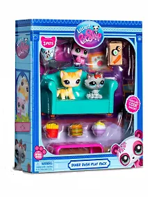 Купить Игровой набор Littlest Pet Shop, "Обед с друзьями", 3 фигурки мини-животных с аксессуарами, подарочная упаковка, 4+ — Фото №1