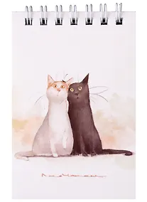 Купить Блокнот А7 60л кл. "Коты. Павлик и Валера" спираль, УФ лак — Фото №1