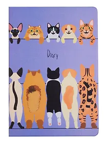 Купить Ежедневник А5 136л "Paper Art. Всюду кошки. Дизайн 4" (творческий) иск.кожа, обложка интеграл, Listoff — Фото №1