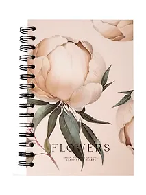 Купить Тетрадь «Peony», 120 листов в точку, айвори, твердый переплет, спираль — Фото №1