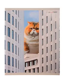 Купить Тетрадь 18л кл. "Большие коты" мел.картон, офсет 60г/м2, поля, ассорти — Фото №1