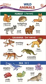 Купить Карточка-шпаргалка. Wild Animals (Дикие животные) — Фото №1