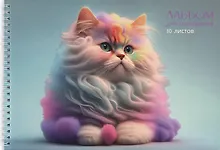 Купить Альбом для рисования Listoff, "Сахарный кот", А4, 30 листов, на гребне — Фото №1