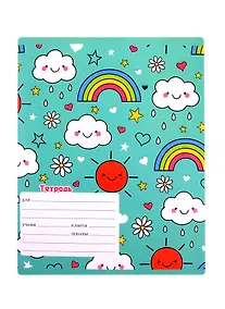 Купить Тетрадь в клетку Unnika, "Радужное настроение", 12 листов, в ассортименте — Фото №1