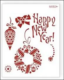 Купить Трафарет пластиковый многоразовый Венок (20х25) (НГ014) — Фото №1