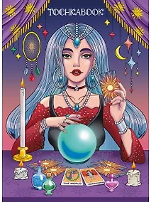 Купить Книга для записей А5 128л тчк. "ДЕВУШКА С ТАРО" 7БЦ, тиснение фольгой — Фото №1