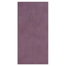 Купить Еженедельник дат. 2026г. 64л 80х165 мм "Тиволи глосс" сиреневый, кожзам, мягк.переплет, блинт.тиснение, офсет, справ.мат-лы, инд.уп — Фото №1