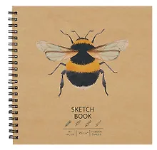 Купить Скетчбук 190*190 30л "DRAFT and CRAFT. Bee", 180г/м2, обложка крафт картон, евроспираль — Фото №1