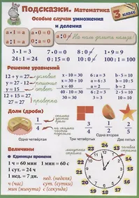 Купить Справочные материалы. Подсказки. Математика. 3 класс — Фото №1
