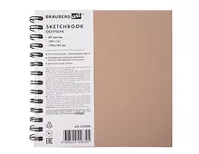 Купить Скетчбук 190*190 60л "ART CLASSIC" крафт, 160г/м2, белая бумага, гребень, тв. обложка — Фото №1