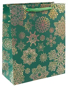 Купить Пакет А4 26*32*12,5 "Снежинки на красном" НГ, бум.мат.ламинат — Фото №1