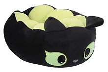 Купить Подголовник с кнопкой Котик мордочка (зеленый фон) (текстиль) (30х30) (12-35011-202509-NI-104) — Фото №1