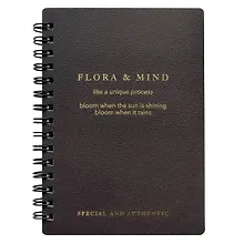 Купить Блокнот 102*142 80л кл. "Flora", черный, карт.обл., спираль, микротекстурирование, ламинация, тиснение золотой фольгой — Фото №1